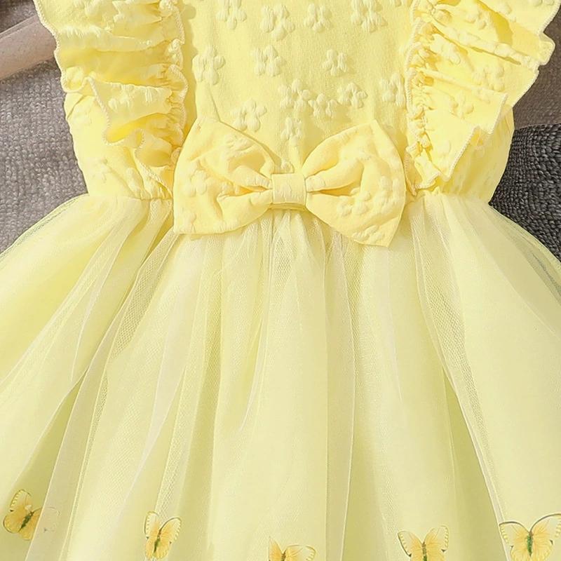 Girl Short Sleeves Dress Children Kid Casual Summer Beach Sundress Princess Dresses Clothes