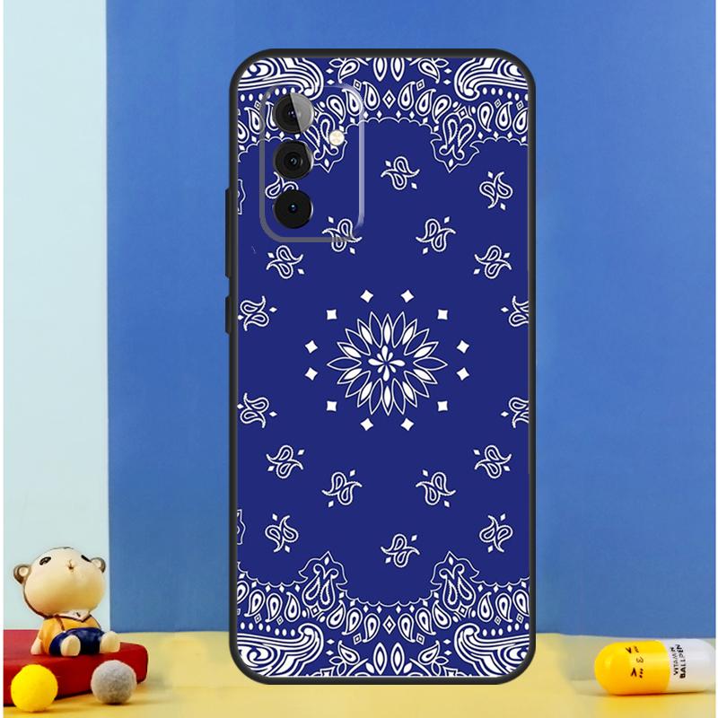 Blue Bandana Case For Samsung Galaxy A06 A56 A16 A36 A55 A35 A33 A53 A13 A23 A17 A54 A34 A14 A52 A32 A15