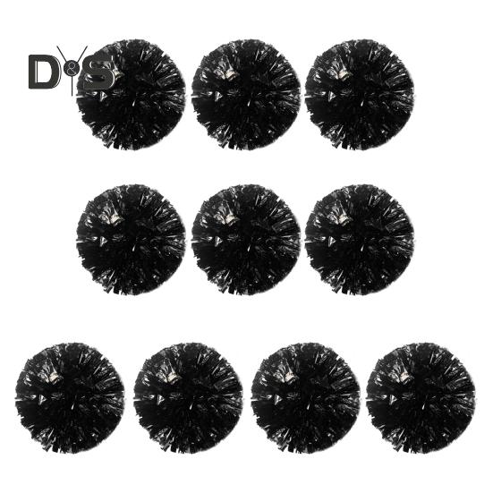 10 Stück Cheerleader-Pompons, metallische Cheerleader-Pompons mit Fingerring, Jubel-Requisiten für Squad-Team-Sportspiele, Tanz- und Kleiderpartys