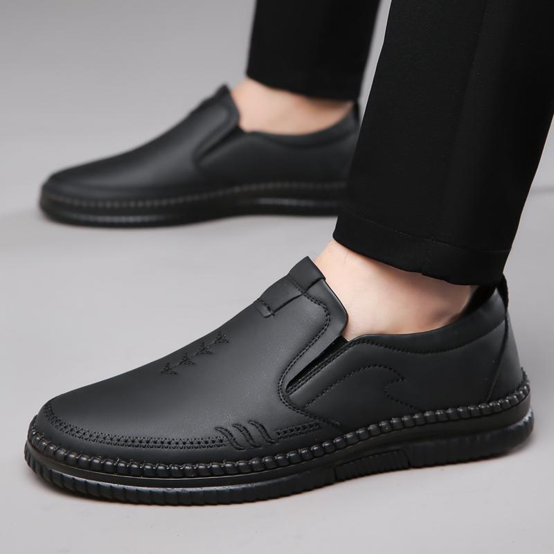Fashion Spring Autumn Hot Selling High Quality Handmade Sole Loafers Simple Men's Leather Work Shoes Outdoor Leisure Men's Walking Shoes