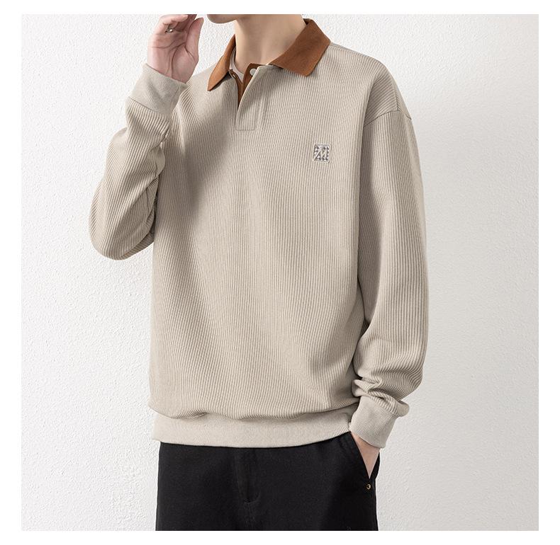 Herren Schwergewicht V-Ausschnitt Langarm Baumwoll-Hoodie Top