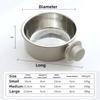 Stainless Steel Small Pet Bowl Hanging Feeding Cup Dog Crate Food and Water Bowl  for Medium Large