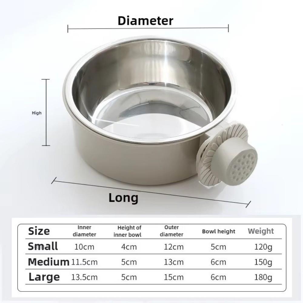 Stainless Steel Small Pet Bowl Hanging Feeding Cup Dog Crate Food and Water Bowl  for Medium Large