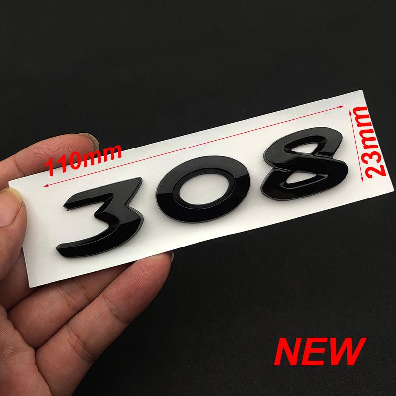 3d ABS Chrome Black Logo 308 Emblem Letters Car Trunk Badge For 308 SW T9 CC Adhesive Number Sticker Accessories