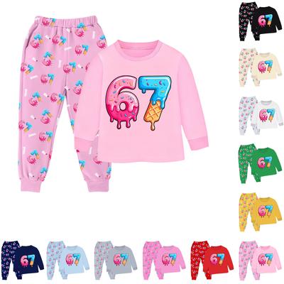 Ensemble de mode pour enfants Jupe Haut à manches longues et col rond Pantalon