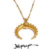 Yhpup 50+7CM Fashion Stainless Steel Metal Moon Charm Pendant Necklace Gold Color Plated Waterproof Collar Jewelry Gift