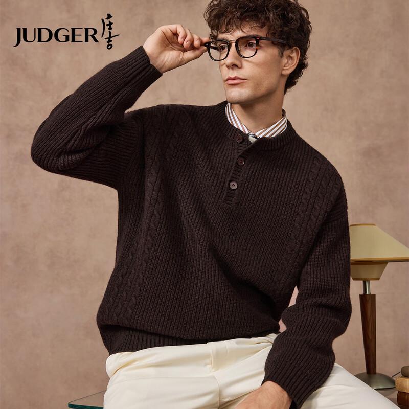 

Zhuangji Men s 100% Wool Henley Pullover Sweater 2XL