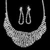 Hot Super Flash Full Diamond Necklace Earrings, Luxury Chain Exaggerated Dress Banquet Live Streaming Host Accessories