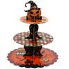 Halloween Themed Multi Tier Paper Dessert Stand For Spooky Party Tabletop Decoration And Sweet Treats Display