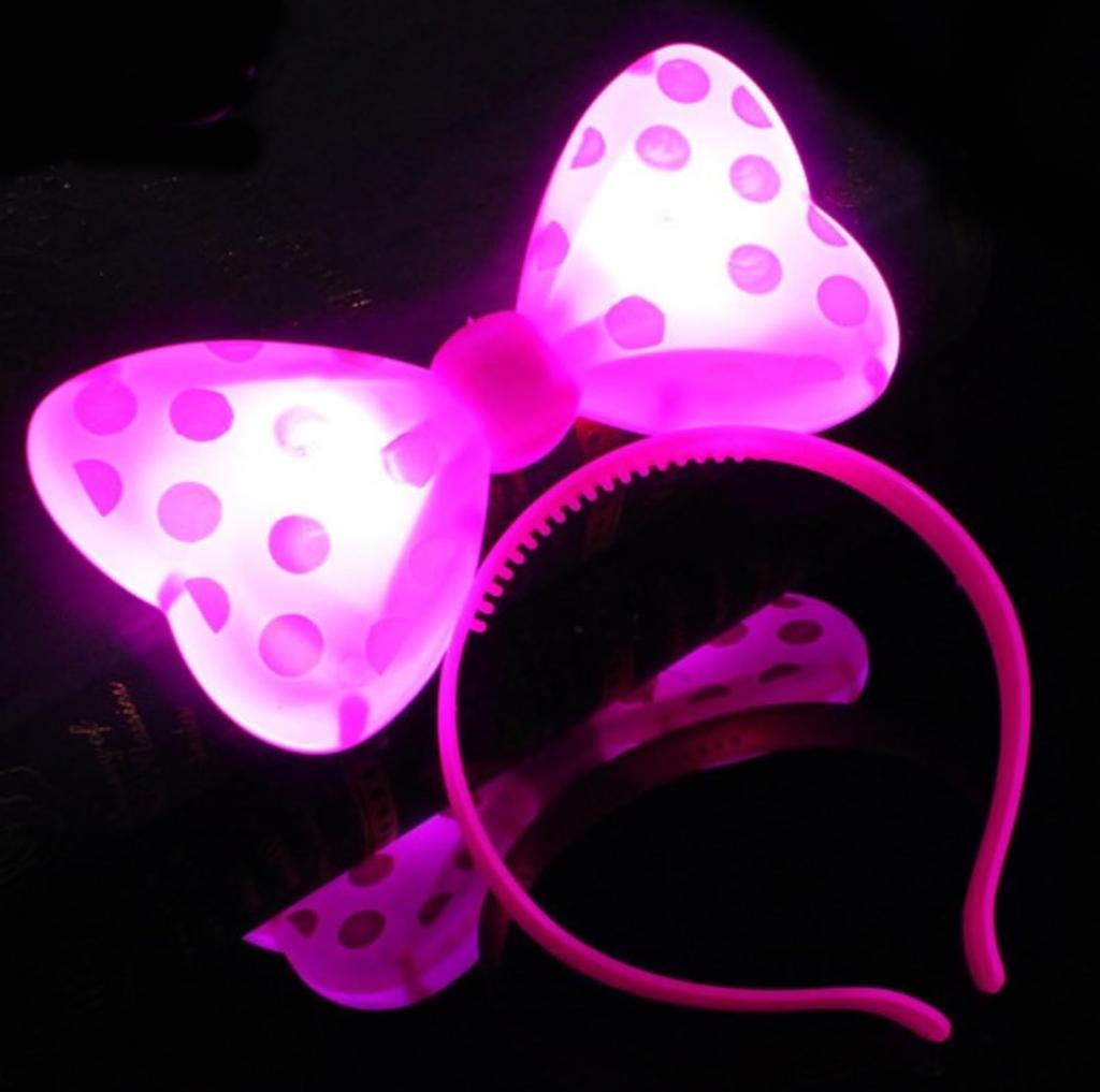 [Boono] Beleuchtetes Stirnband, Haarband mit Licht, Leuchtendes Spielzeug, Perfekt für Sommerfestivals, Halloween und als Preis (Rosa, Set von 2)