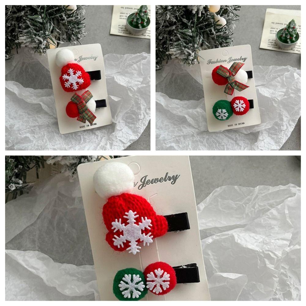 Bow Santa Claus Hairpin Christmas Hat Small Hair Clip Cute Christmas Hair Clip  Hair Accessories
