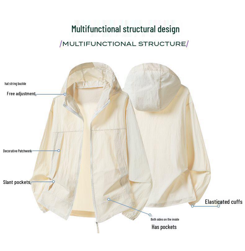 Hot Sale Ice Silk Ultra-Thin Couple's Summer Jacket: Lightweight, Trendy Hong Kong Style for Men's Outdoor Fishing.
