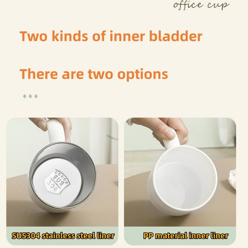 Double-layer Portable With Large Capacity Lid Milk Coffee Cup Creative Insulation Cold Preservation Cup Gift Valentine's Cup