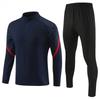 Mens Half-Zip Long Sleeve Soccer Training Jacket Set Winter Sportswear Basketball Football Practice