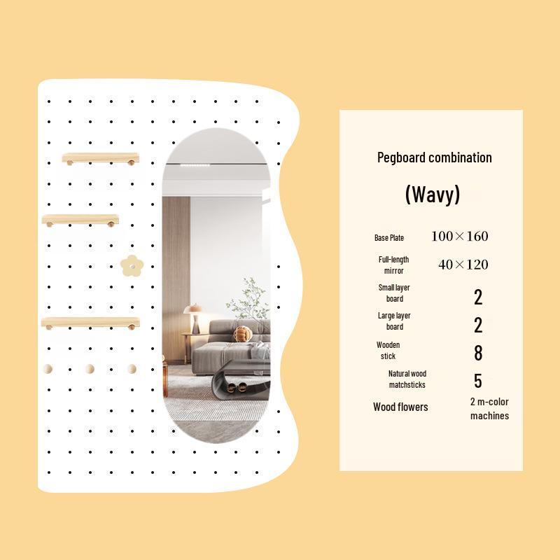 Solid Wood Pegboard Rack: Wall-Mounted & Desktop Storage Display for Entrance Hallway