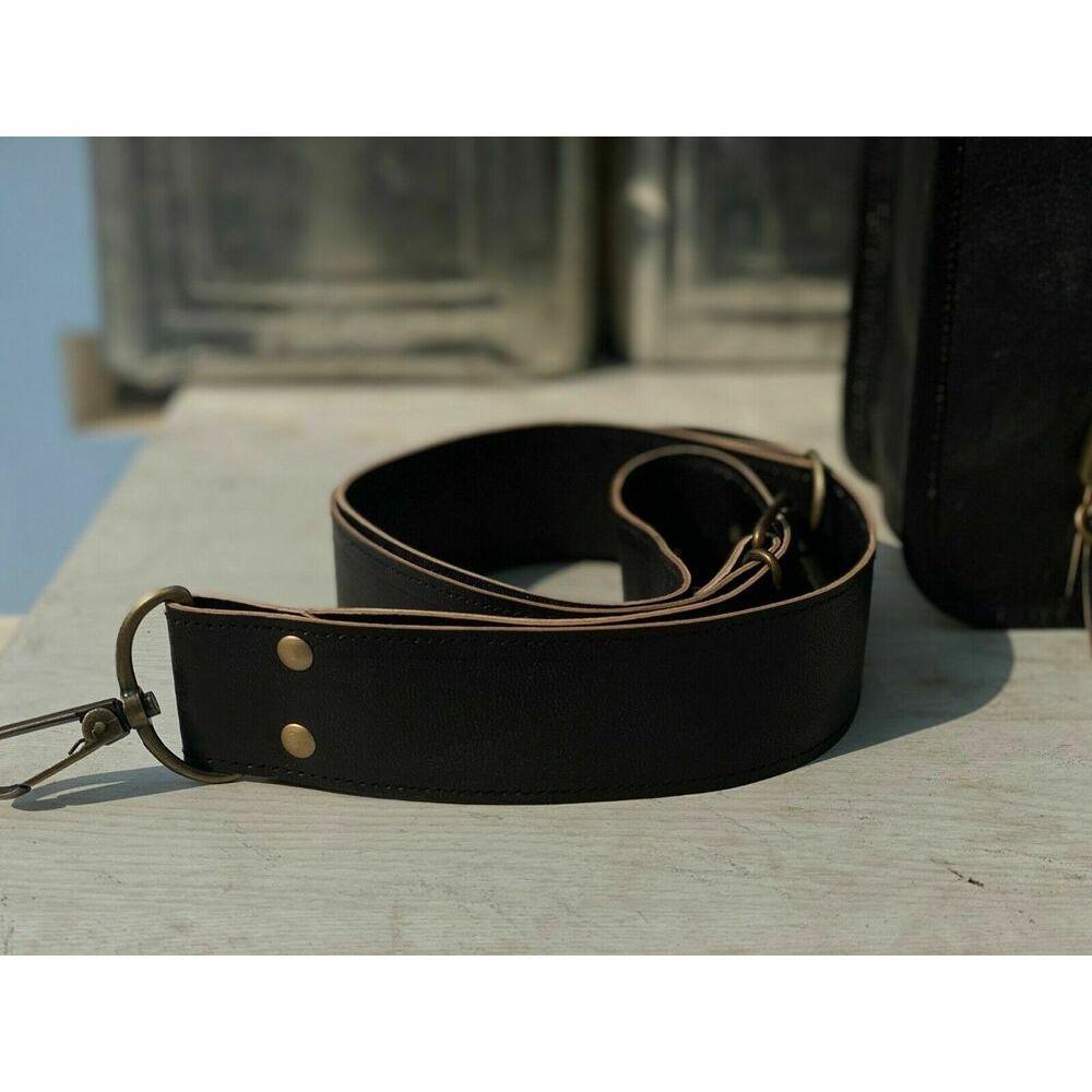 Кожаный портфель-портфель-сумка для ноутбука (18 ) Мужская цельнозерновая потертая вещь — фото 6