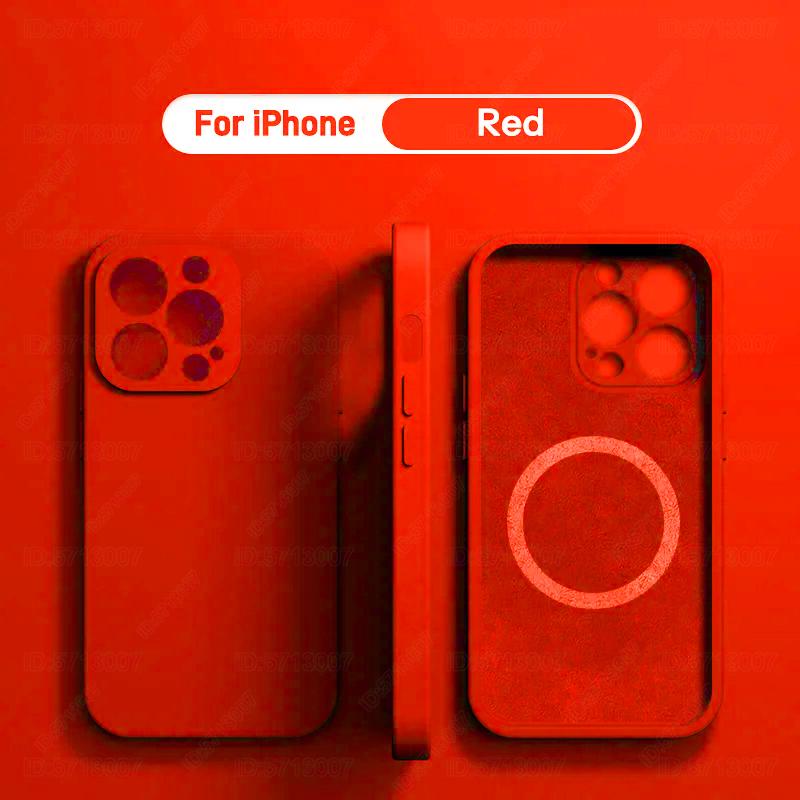 Luxury Liquid Silicone Magnetic Case for iPhone 11 13 12 Mini 14 15 16 Pro Max Plus for Magsafe Phone Case Wireless Charge Cover