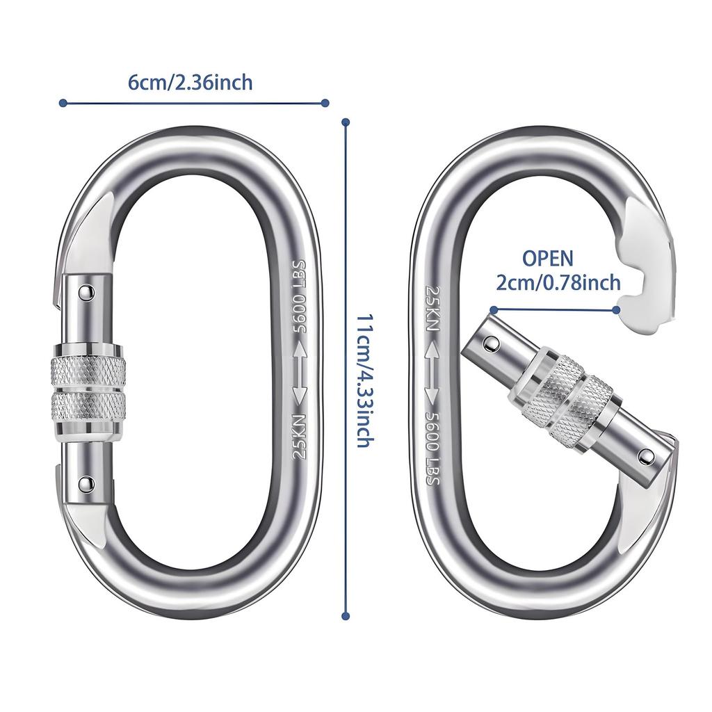 Huang Yem Load Aluminum Alloy with Spring Carabiner for and Pets Large, Heavy-Duty Carabiner, Auto-Locking, 25kN/5600lbs Capacity, Construction, Hook,