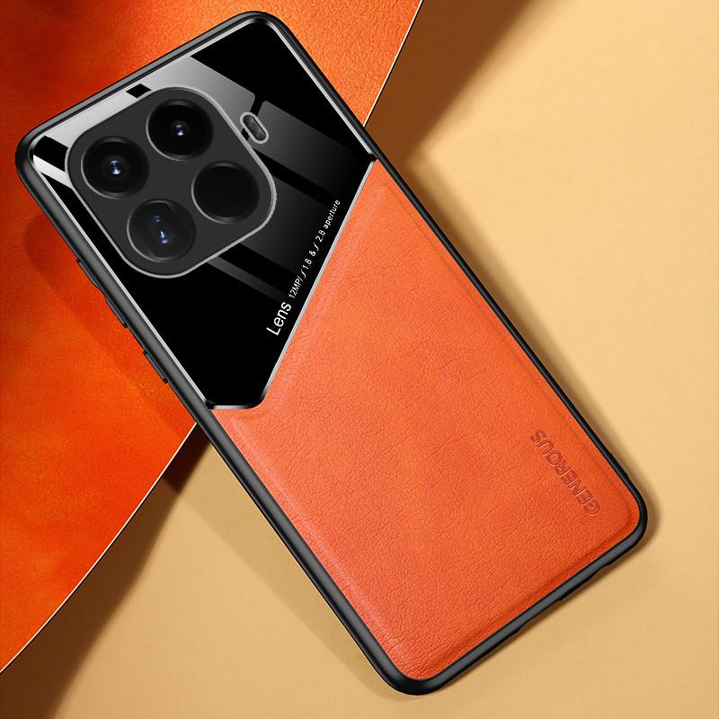 Leather Texture Phone Case For Xiaomi 17T 15T Pro Mi 17 Mi 15 5G Cover With Magnetic Suction Holder Coque Fundas Capa