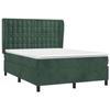 3129456 vidaXL Lit à sommier tapissier et matelas Vert foncé 140x200cm Velours
