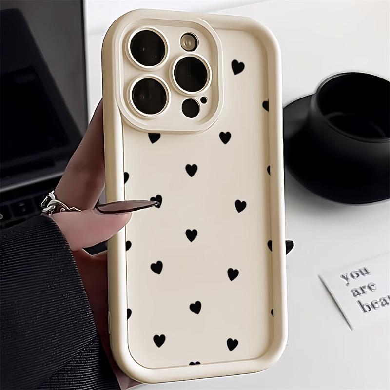 Love Heart Phone Case For iPhone 16 Pro Case iPhone 17 Air 13 12 11 15 14 Pro Max XR X XS 7 8 Plus SE Shockproof Soft Silicone Cover