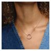 Pandora Rose gold heart 925 silver synthetic cubic zirconia necklace for women 580515CZ