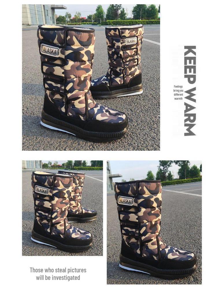 Northeast Unisex High-Top Snow Boots: Thickened, Non-Slip, Waterproof, Plus Velvet Warm, Winter Outdoor Footwear