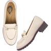 Shoetopia Women'S Flat Loafers Cream, 3 Uk