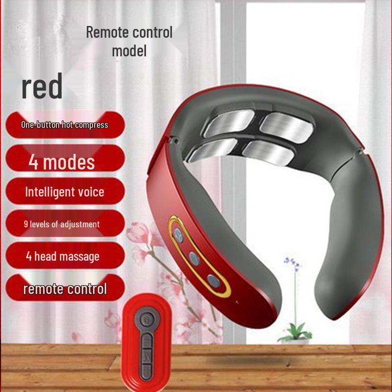 Four-Head Smart Cervical Massager with Hot Compress and Voice Control