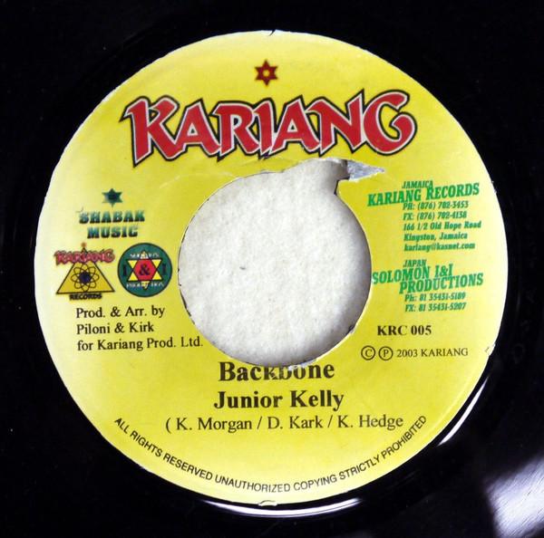 7inch Record JUNIOR KELLY - Backbone / Rocky 2003 KRC005 Kariang Records 2003 Jamaica Reggae, Ska & Dub Used