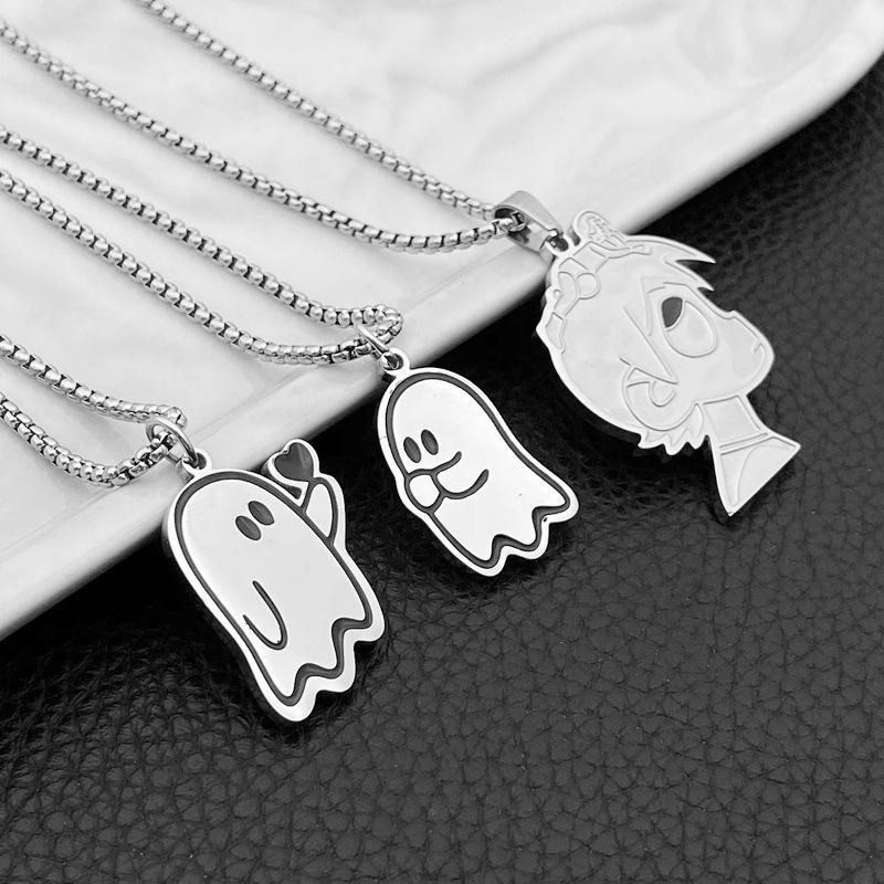 GGCH Little Ghost Mood Necklace: Versatile Pendant for Men & Women - Hip Hop Trend, Street Style Accessory.
