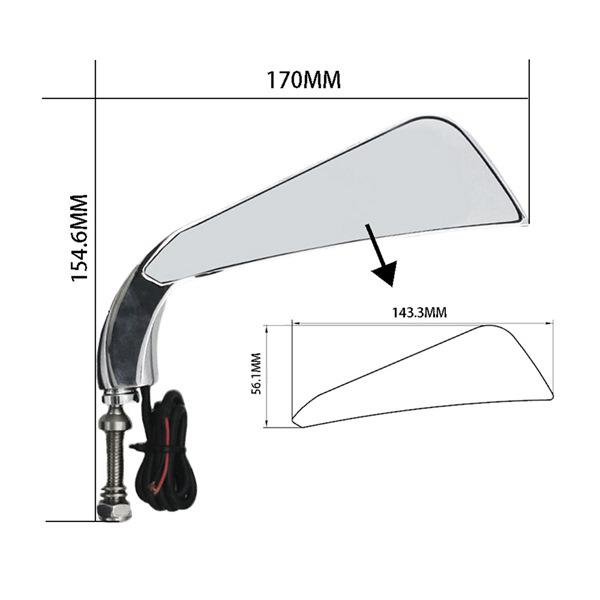 Galvanisierte LED-Rückspiegel-Reflektoren für Harley (1 Paar)