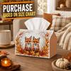 1pc Fox Couple Woodland Wildlife Tissue Box - Rustic Suitable for Rolls/Facial Tissues Storage Box with Berry Napkin Holder, Napkin Dispenser for Fall
