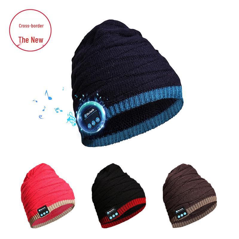 New Dual Ear Horn Stereo Bluetooth Music Headphone Hat - Washable & Rechargeable