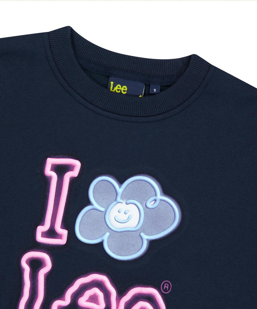 WACKY WILLY [Wacky Willy X Lee] Women'S I-Lil-Lil-Lil Graphic Crop Sweatshirt Navy
