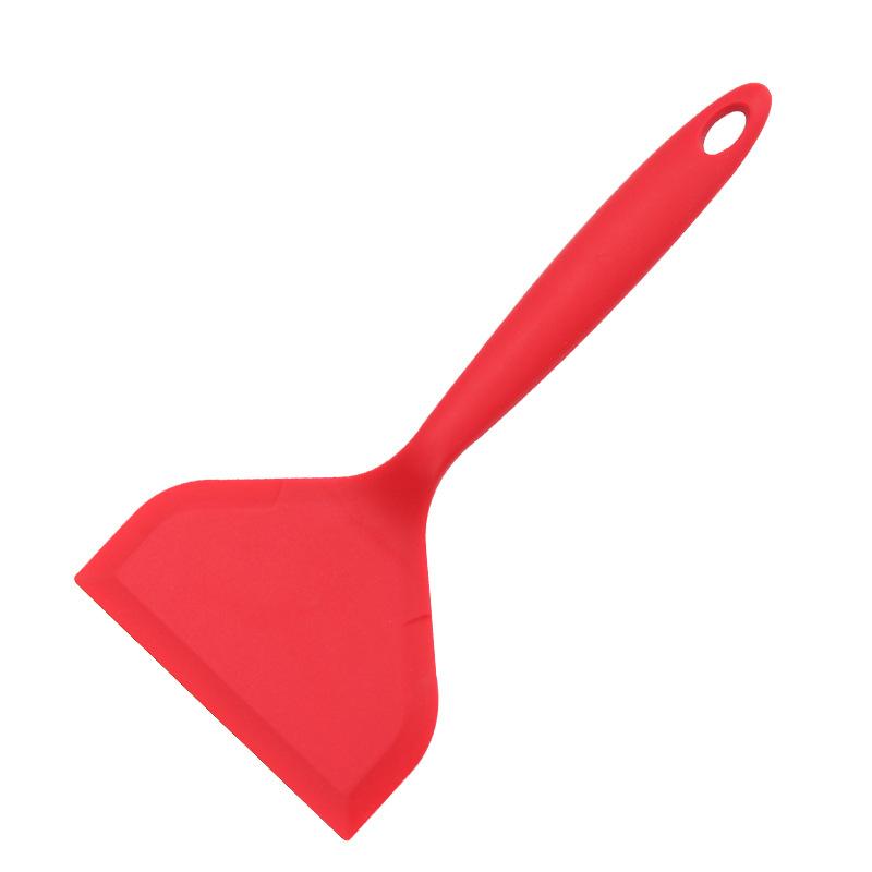 Широкая силиконовая лопатка-лопатка для лопатки с антипригарным покрытием для жарки рыбы, силиконовая широкая гибкая лопатка для антипригарной посуды для яиц красный