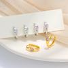 925 Sterling Silver Heart Zircon Huggie Hoop Earrings, Gold/Platinum Plated Cute Love Earring for Women, Fashion Hypoallergenic