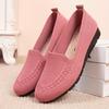 Mocassini traspiranti in rete tinta unita alla moda da donna, scarpe basse slip-on comode in tessuto intrecciato, scarpe casual da passeggio resistenti all'usura, scarpe da mamma