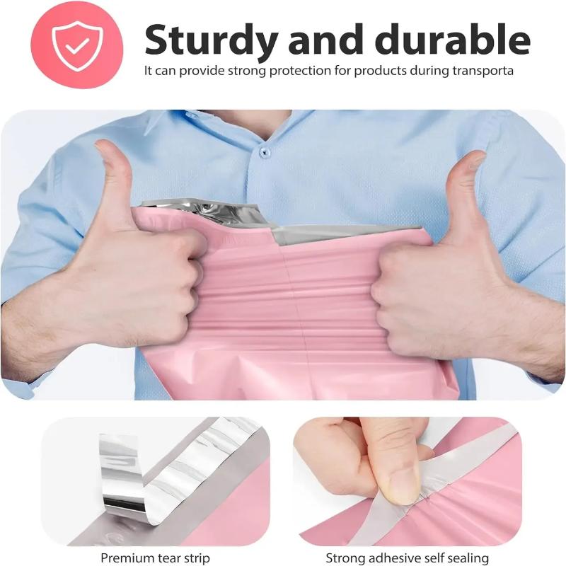 100Pcs Thick Pink Poly Bag Mailer Courier Shipping Bag Express Envelope Storage Mail Bag Self Seal Package Pouch Small Business