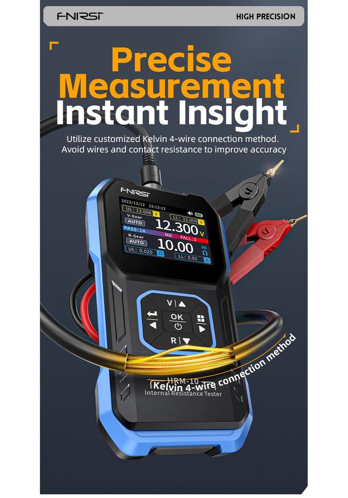 FNIRSI HRM-10 Battery Voltage & Resistance Tester