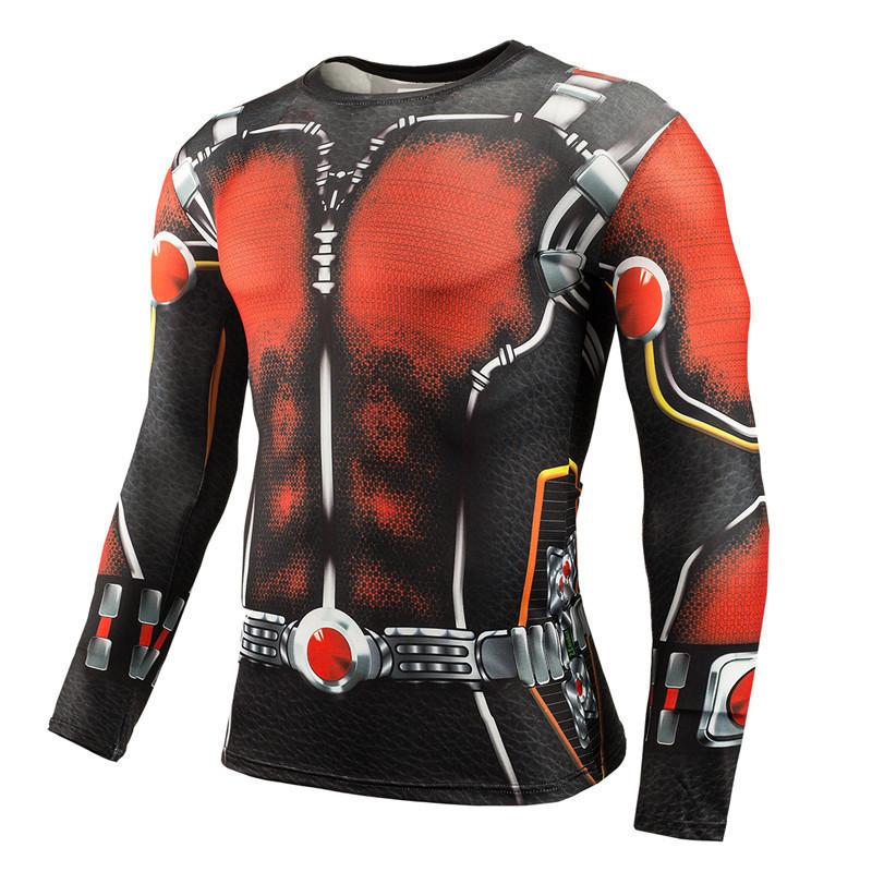 T-shirt Imprimé Numérique 3D Super-Héros Manches Longues Thème Halloween Fête Costumée Tenues de Jeu de Rôle pour Homme
