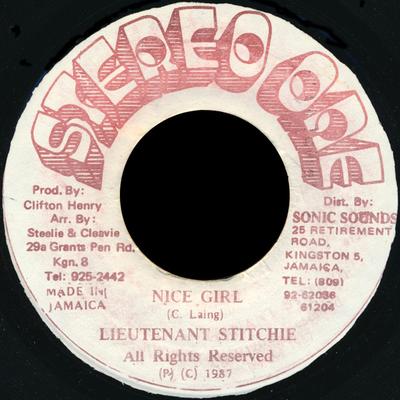 7inch Record LT. STITCHIE - Nice Girl None Sonic Sounds 1987 Jamaica Reggae, Ska & Dub Used