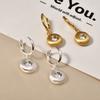 2026 French Style Brushed Heart Huggie Earrings - Matte Gold Silver Zircon Inlaid Heart Drop Earrings for Women Niche Design Jewelry