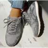Single Shoes Wish Spring and Summer New Muffin Sequins Casual Shoes Breathable Rhinestone Lace Up Platform Sneakers Women