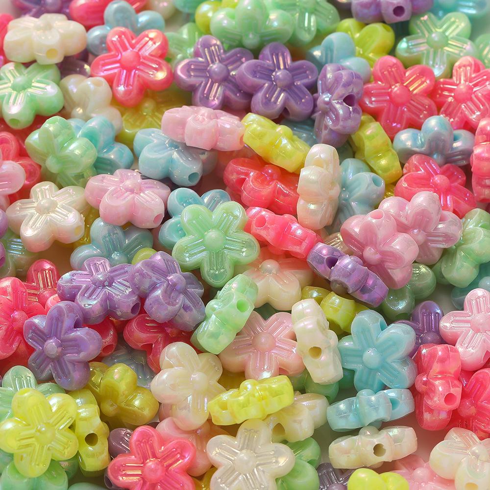 Macaron six-valve flower pentagram butterfly tube beads random mixed beads DIY beaded material