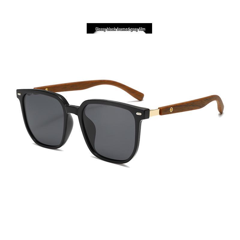 Avocado Green Polarized Women's Sunglasses with TR Frame & Wood Grain Legs - High-End Feel 2024