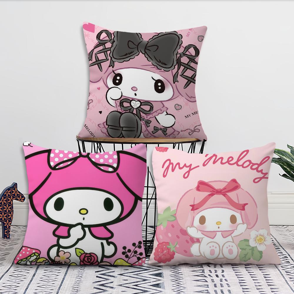 My M-Melody Kawaii Cushion Cover For Pillow Printing Sofa Decoration Home Car Room Coffee Shop Office Nordic Simplicity