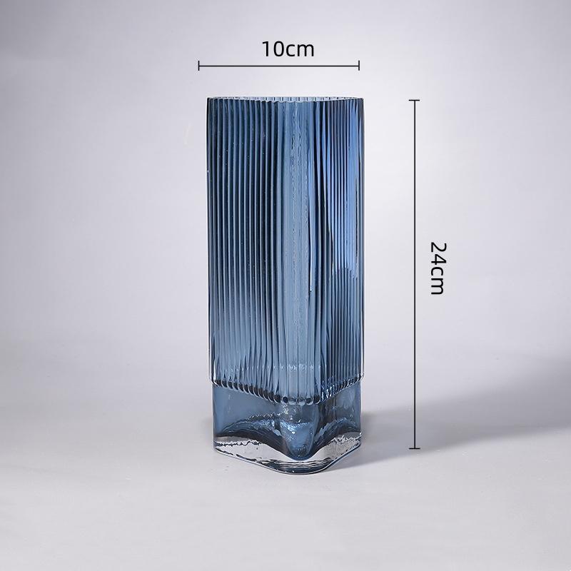 Transparent Glass Vase Geometric Triangular Flat Shape Flower Vase Hydroponics Terrarium Flowerpot Vases Pots Home Decoration