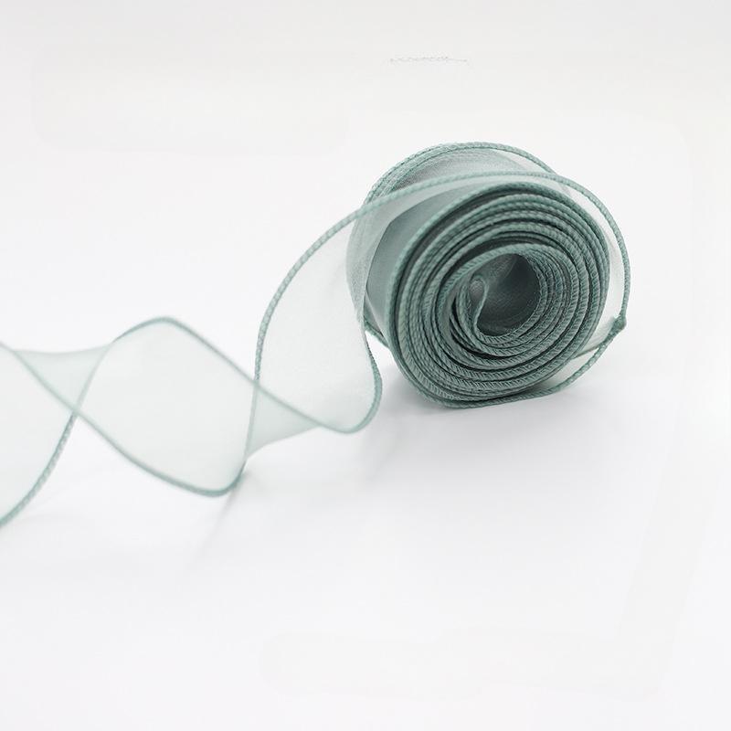 10 yards Rotolo di nastro di organza di colore pieno con bordo ondulato a coda di pesce per bouquet di fiori, regali, confezioni, decorazioni per feste di nozze