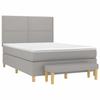 3137077 vidaXL Lit à sommier tapissier avec matelas Gris clair 140x200cm Tissu